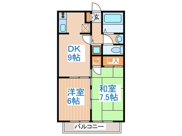 メゾンオバタＤの物件間取画像